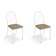 Conjunto 2 Cadeiras Metal Noruega Kappesberg Cromado/capuccino