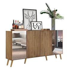 Aparador Buffet c/Espelho e Pés Retrô Vegas Multimóveis Rustic/natural