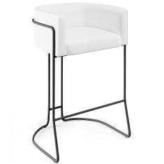 Banqueta Fixa Base De Aço Preto Betina D02 Branco C-12