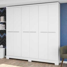 Guarda-Roupa Casal 6 Portas 2 Gavetas E530 Branco - Kappesberg