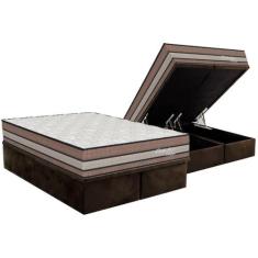 Conjunto Box Baú King: Colchão Espuma Orthoflex Molas Ensacadas Master