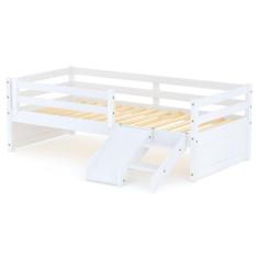 Cama Solteiro Infantil Dreams e Mini Escada/Escorregador Branco Megamo