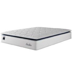 Colchão Casal Queen Molas Ensacadas Com Pillow Sevilha 158x198x33cm Branco/cinza Hellen Branco