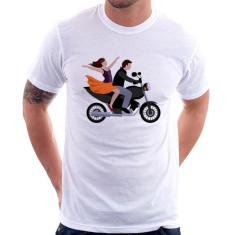 Camiseta Moto Casal - Foca na Moda, Branco, GGG