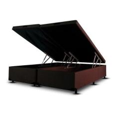 Cama Box De Casal Modelo Baú Base Bipartida Blindado 138x188 - Moveis 