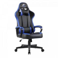 Cadeira Gamer Vickers Preta/Azul - Revestimento Sintético