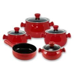 Conjunto de Panelas de Cerâmica Premiere Joy, 5 Peças, Pomodoro, Ceraflame