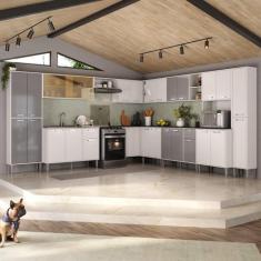 Armário de Cozinha Modulada 12 Pçs com Balcão de Pia Siena Multimóveis