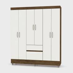 Guarda Roupa Solteiro 6 Portas 153 cm Rio Plus Nature - Pallazio