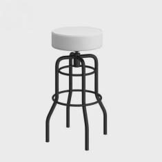 Banqueta de Aço Giratória Paris Compoarte Preto/Branco