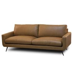 Sofá 3 Lugares Para Sala Living 252cm Merli L08 Couro Camel - Mpozenato