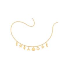 Colar Rommanel Banhado Ouro Pingentes Diversos Do Mar 532063