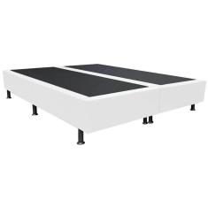 Base Box Bipartida Universal Queen em Corino 37x198x158 Cor Branco