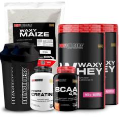 Kit 2x Waxy Whey 900g + Waxy Maize 800g + Power Creatina 100g + BCAA 4
