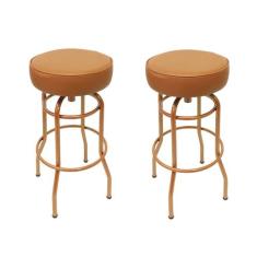 Kit 2 Peças Banqueta Altura 65cm Bar Giratória cor Cobre assento cobre