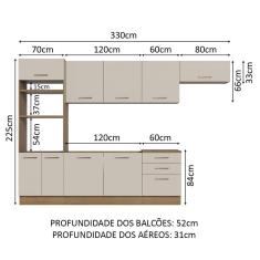 Armário de Cozinha Completa 330cm Agata Madesa 01