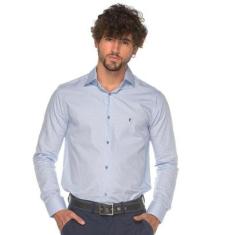 Camisa Social Manga Longa Masculina Algodão Xadrez Clássico-Masculino