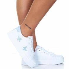 Tênis Feminino Casual Branco Borboleta Estilo Shoes-Feminino