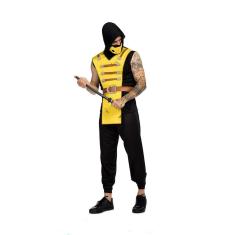 Fantasia Halloween Adulto Ninja Masculino Mortal Kombat Luxo