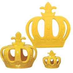 Trio De Coroas De Parede, P E Mini Ceramicas Pegorin Amarelo