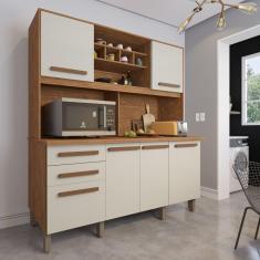 Armário para Cozinha 6 Portas 2 Gavetas Luna Plus IMOP Móveis Cinamomo/Off White