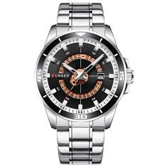CURREN 8359 Relógio de pulso para homens homens Relógios de quartzo com calendário Indicador Data À prova d'água Mãos luminosas Acessórios para vestir com pulseira de aço inoxidável