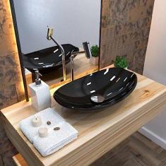 Kit Cuba L45 com Torneira Link 1062 Metal e Válvula Click 1 1/2'' + Sifão Cromado e Flexível Preto