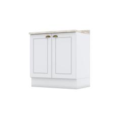 Balcão para Cozinha 2 Portas 80cm com Tampo Para Cooktop Emily Branco HP/Calcare