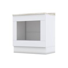 Balcão de Cozinha Para Forno de Embutir com Tampo Emily Branco/Calcare