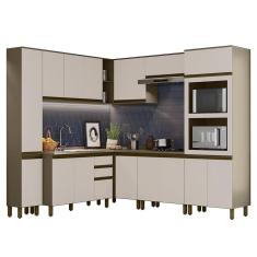 Cozinha Completa de Canto Connect 8 Peças com Torre Quente 2 Fornos - Móveis Henn 