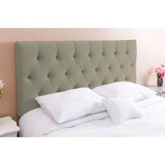 Cabeceira Santo Box Suede Bege 123x140x10