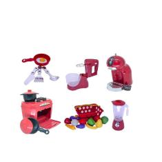 Kit Cozinha Infantil Comida Brinquedo Menino Mercado 25Pç