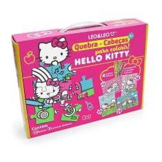 Quebra-Cabeça 4 Em 1 Hello Kitty Leo&Leo Para Colorir 72 Peças e 3 Hidrocor