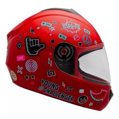 Capacete Infantil Vermelho Fly Young Hg Live