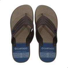Chinelo Masculino Cartago Montreal Marrom com Bege e Azul