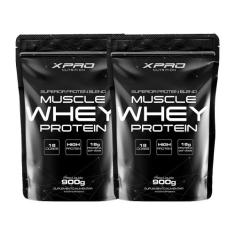 Kit 2x Whey Protein Muscle Whey 900g XPro Nutrition, Baunilha + Chocol