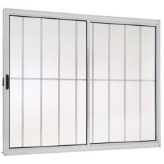 Janela de Alumínio de Correr 100x120cm com Grade 2 Folhas Direita Ecos
