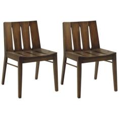 Kit 02 Cadeiras Para Sala de Jantar Cozinha Franci Cacau G04 - Gran Be