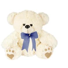 Urso De Pelúcia Baby 30 Cm - Escolha Cor Do Laço - Lalu Enxovais, Laço