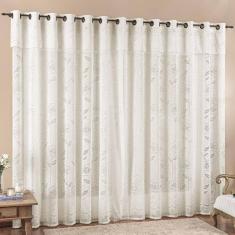 Cortina 4 Mts Sala Quarto Luna Renda Para Varão Baratissima Palha - 100% Poliéster