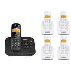 Kit Aparelho de Telefone Fixo de Mesa sem fio Bina e 4 Ramal