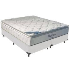 Cama Box Branco e Colchão Freedom Molas Ensacadas Queen Ortobom