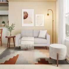 Sofá 2 Lugares Pé Palito Calmness Linho Cotton Cru