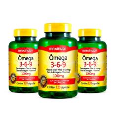 Kit 03 Ômega 3-6-9 1000Mg 120 Capsulas Maxinutri