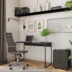 Mesa de Escritório Marissa Preta 120 cm