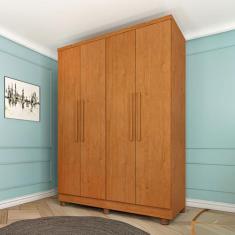 Guarda-Roupa Solteiro Amsterdam 4 Portas 2 Gavetas Cinamomo - Tcil Móv