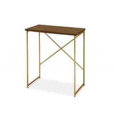 Mesa Escrivaninha Para Estudo Office 0,90 Cm Miami Imbuia/dourado