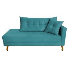 Recamier Azura 185cm com Almofada Lado Esquerdo Suede - Doce Sonho Móv