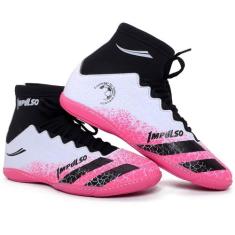 chuteira futsal botinha - impulso, Branco rosa, 39