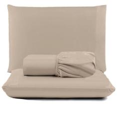 Jogo Lençol Pratik Peletizado Queen 3 Peças Barato - Avelã - Casa Show